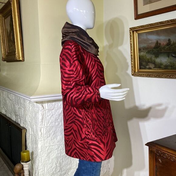 UBU Reversible Zebra Print Satin Car Length Coat - As New - Picture 7 of 14